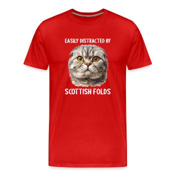 Scottish Fold Kitten Scottish Fold Cat - Men's Premium Organic T-Shirt - red - Front - Damien (186cm)