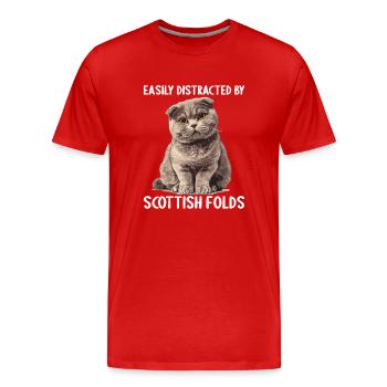 Scottish Fold Kitten Scottish Fold Cat - Men's Premium Organic T-Shirt - red - Front - Damien (186cm)