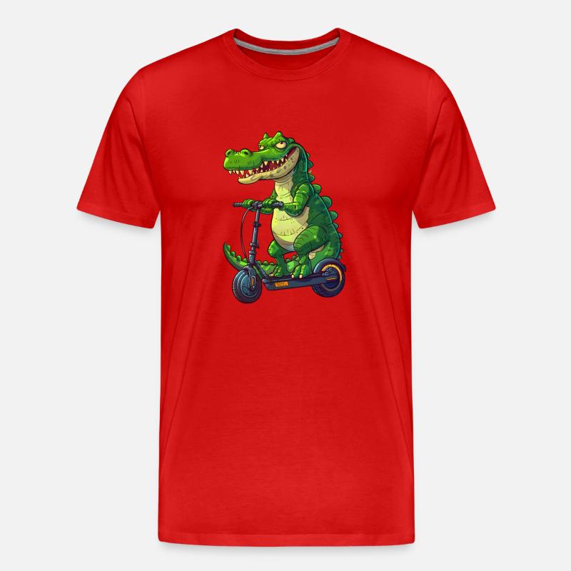 Krokodil roller - Männer Premium Bio T-Shirt - Rot