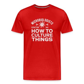 Microbiologist Microbiology Lab Staph Biology - Men's Premium Organic T-Shirt - red - Front - Damien (186cm)