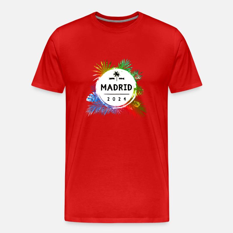 Madrid 2024 Bunt - Männer Premium Bio T-Shirt - Rot