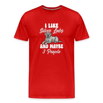 Silver Labrador Retriever Silver Lab - Men's Premium Organic T-Shirt - red - Front - Damien (186cm)
