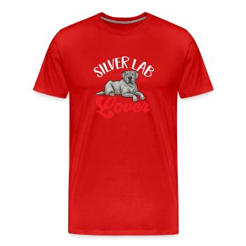 Silver Labrador Retriever Silver Lab - Men's Premium Organic T-Shirt - red - Front - Damien (186cm)