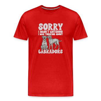 Silver Labrador Retriever Silver Lab - Men's Premium Organic T-Shirt - red - Front - Damien (186cm)