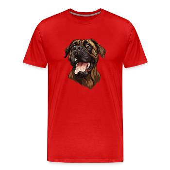Broholmer | Danish Mastiff | Cartoon Artwork - Männer Premium Bio T-Shirt - Rot - Vorne - Damien (186cm)