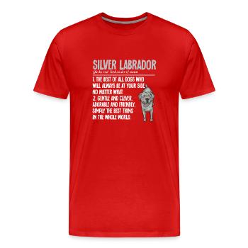 Silver Labrador Retriever Silver Lab - Men's Premium Organic T-Shirt - red - Front - Damien (186cm)