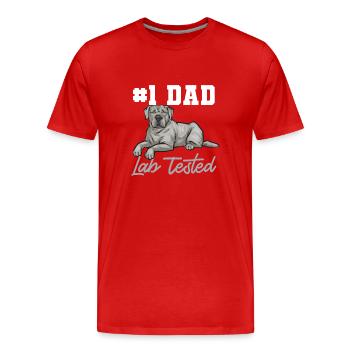 Silver Labrador Retriever Silver Lab - Men's Premium Organic T-Shirt - red - Front - Damien (186cm)