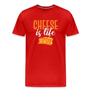 Cheese Is Life Käsemacher - Männer Premium Bio T-Shirt - Rot - Vorne - Damien (186cm)