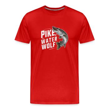 Northern Pike Fisherman Pike Fishing Rod Pike Fish - Men's Premium Organic T-Shirt - red - Front - Damien (186cm)