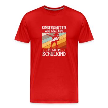 Je suis un écolier David - T-shirt bio Premium Homme - rouge - Devant - Damien (186cm)