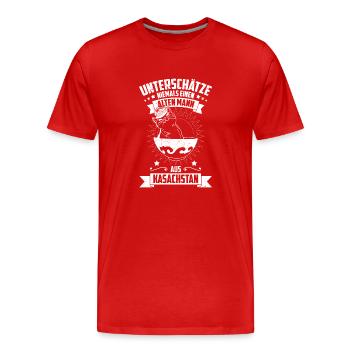 UdSSR Kasachstan Herkunft Flage Asien Jurte - Männer Premium Bio T-Shirt - Rot - Vorne - Damien (186cm)
