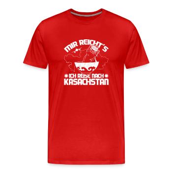 Kasachstan Reise UdSSR Katze Kasachisch Kasach - Männer Premium Bio T-Shirt - Rot - Vorne - Damien (186cm)