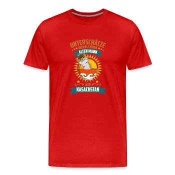 UdSSR Kasachstan Herkunft Flage Asien Jurte - Männer Premium Bio T-Shirt - Rot - Vorne - Damien (186cm)