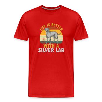 Silver Labrador Retriever Silver Lab - Men's Premium Organic T-Shirt - red - Front - Damien (186cm)