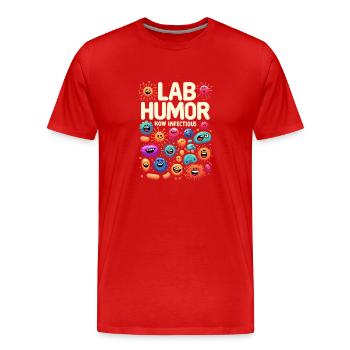 Microbiologiste Microbiologie Laboratoire Biologie des staphylocoques - T-shirt bio Premium Homme - rouge - Devant - Damien (186cm)