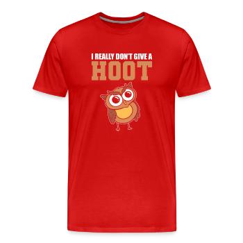 Lustige Eule Wildbiologe - Männer Premium Bio T-Shirt - Rot - Vorne - Damien (186cm)