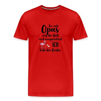 Meilleur grand-père, tant de grands-pères, j’ai le meilleur - T-shirt bio Premium Homme - rouge - Devant - Damien (186cm)