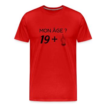 mon âge 20 - T-shirt bio Premium Homme - rouge - Devant - Damien (186cm)