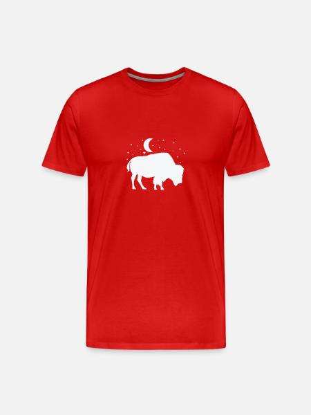 Bison in the moonlight - Men's Premium Organic T-Shirt - red
