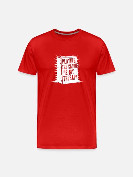Cajon Drummer - Men's Premium Organic T-Shirt - red