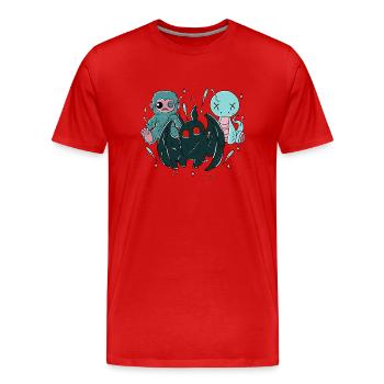 Kawaii Pastel Goth Cryptids - Männer Premium Bio T-Shirt - Rot - Vorne - Damien (186cm)