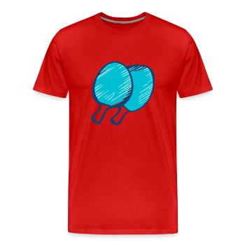 Ping Pong Raquets - Men's Premium Organic T-Shirt - red - Front - Damien (186cm)