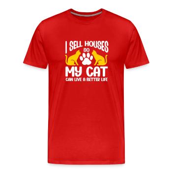Agent immobilier Agent immobilier drôle - T-shirt bio Premium Homme - rouge - Devant - Damien (186cm)
