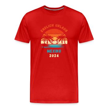 Mexiko Urlaub 2024 Mittelamerika Idee - Männer Premium Bio T-Shirt - Rot - Vorne - Damien (186cm)