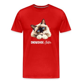 Chaton raquette Chat raquette - T-shirt bio Premium Homme - rouge - Devant - Damien (186cm)