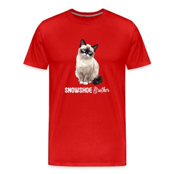Chaton raquette Chat raquette - T-shirt bio Premium Homme - rouge - Devant - Damien (186cm)