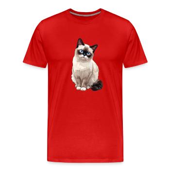 Chaton raquette Chat raquette - T-shirt bio Premium Homme - rouge - Devant - Damien (186cm)