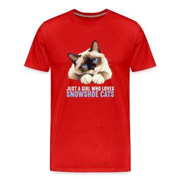 Chaton raquette Chat raquette - T-shirt bio Premium Homme - rouge - Devant - Damien (186cm)