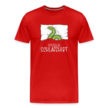 Offizielles Schlafshirt Schlange Schlafanzug - Männer Premium Bio T-Shirt - Rot - Vorne - Damien (186cm)