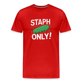 Microbiologiste Microbiologie Laboratoire Biologie des staphylocoques - T-shirt bio Premium Homme - rouge - Devant - Damien (186cm)
