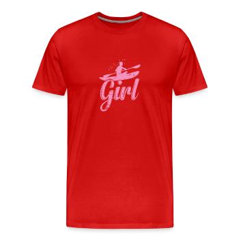 Kayak Girl Wasser Paddelboot Kanu fahren - Männer Premium Bio T-Shirt - Rot - Vorne - Damien (186cm)
