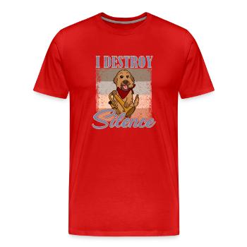 Hund Niedlich Posaune Trompete Musik Musiker - Männer Premium Bio T-Shirt - Rot - Vorne - Damien (186cm)