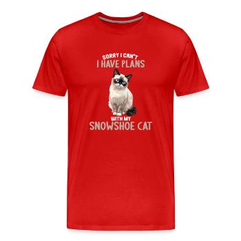 Chaton raquette Chat raquette - T-shirt bio Premium Homme - rouge - Devant - Damien (186cm)