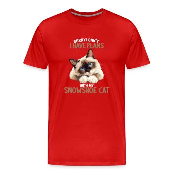 Chaton raquette Chat raquette - T-shirt bio Premium Homme - rouge - Devant - Damien (186cm)