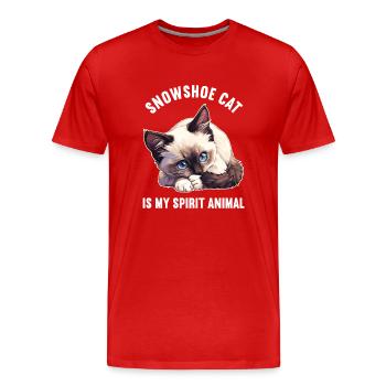Chaton raquette Chat raquette - T-shirt bio Premium Homme - rouge - Devant - Damien (186cm)