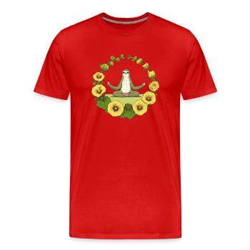 Paresseux zen - T-shirt bio Premium Homme - rouge - Devant - Damien (186cm)