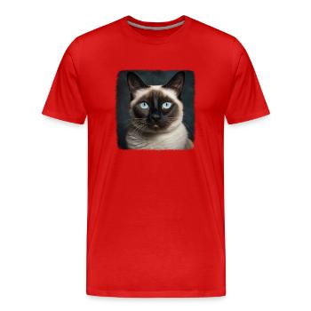 Chaton raquette Chat raquette - T-shirt bio Premium Homme - rouge - Devant - Damien (186cm)