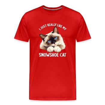 Chaton raquette Chat raquette - T-shirt bio Premium Homme - rouge - Devant - Damien (186cm)