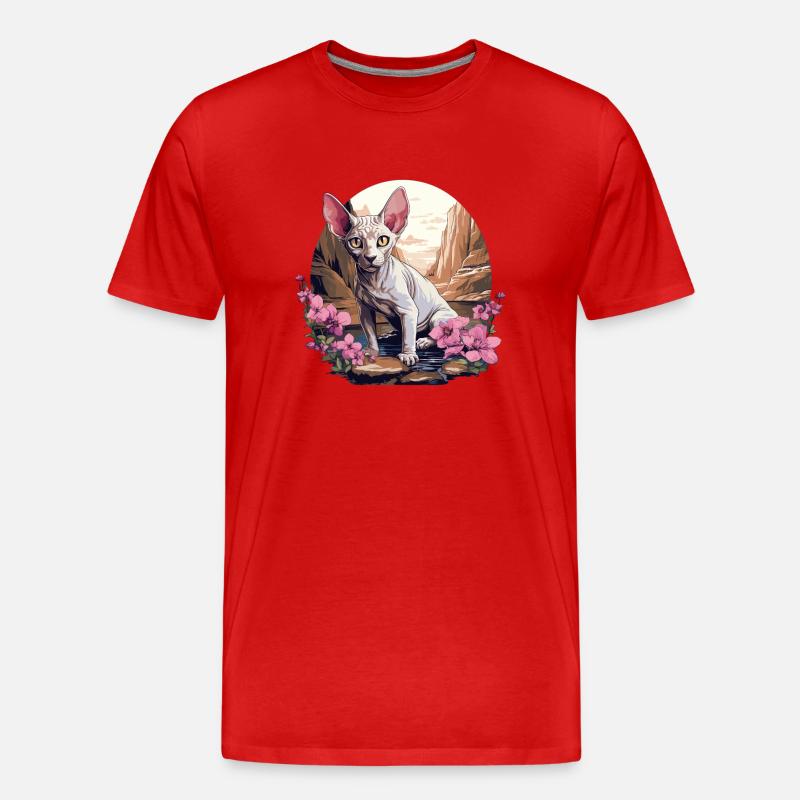 Sphynx Kätzchen Sphynx Katze - Männer Premium Bio T-Shirt - Rot