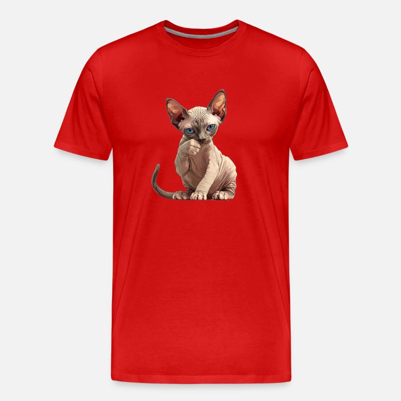 Chaton Sphynx Chat Sphynx - T-shirt bio Premium Homme - rouge