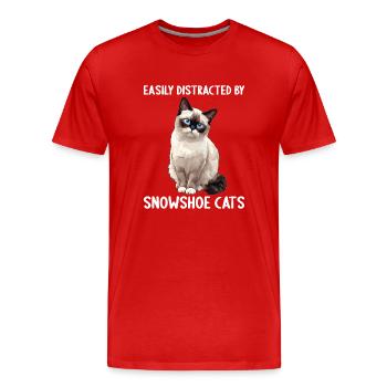 Chaton raquette Chat raquette - T-shirt bio Premium Homme - rouge - Devant - Damien (186cm)