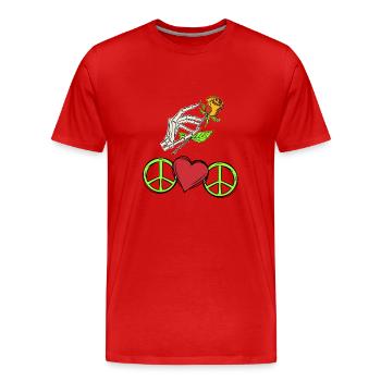 Symbole de paix - T-shirt bio Premium Homme - rouge - Devant - Damien (186cm)
