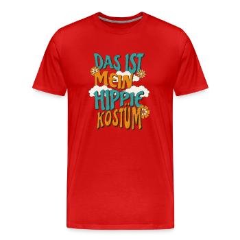Hippie Kostüm - Männer Premium Bio T-Shirt - Rot - Vorne - Damien (186cm)