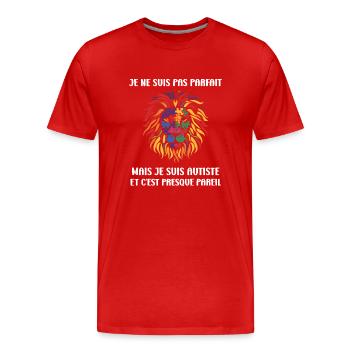 sensibilisation a l'autisme autiste - T-shirt bio Premium Homme - rouge - Devant - Damien (186cm)