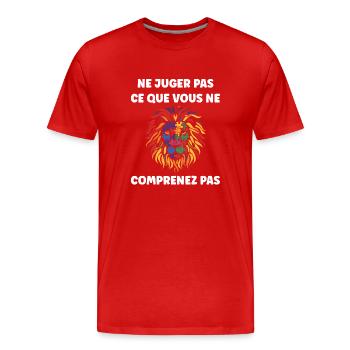 sensibilisation a l'autisme autiste - T-shirt bio Premium Homme - rouge - Devant - Damien (186cm)