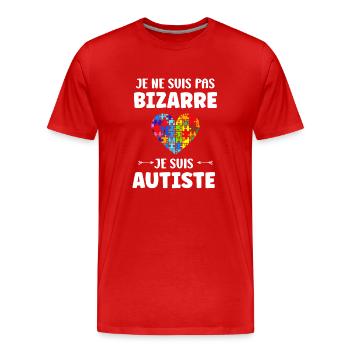 sensibilisation a l'autisme autiste - T-shirt bio Premium Homme - rouge - Devant - Damien (186cm)